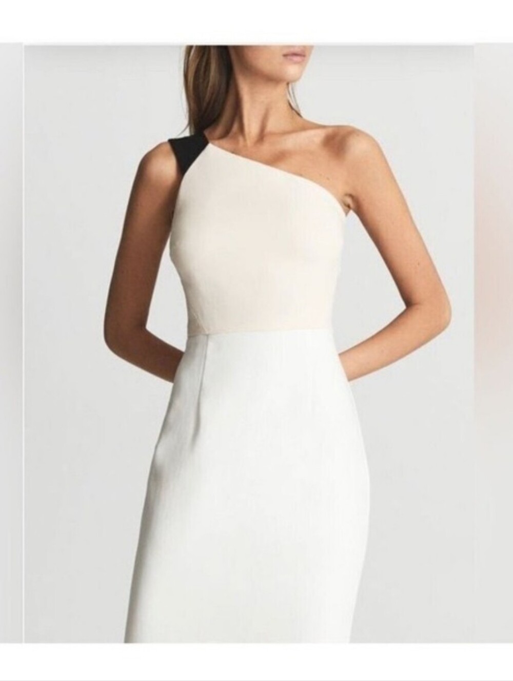 Reiss Riana One-Shoulder Colorblock Sheath Dress
